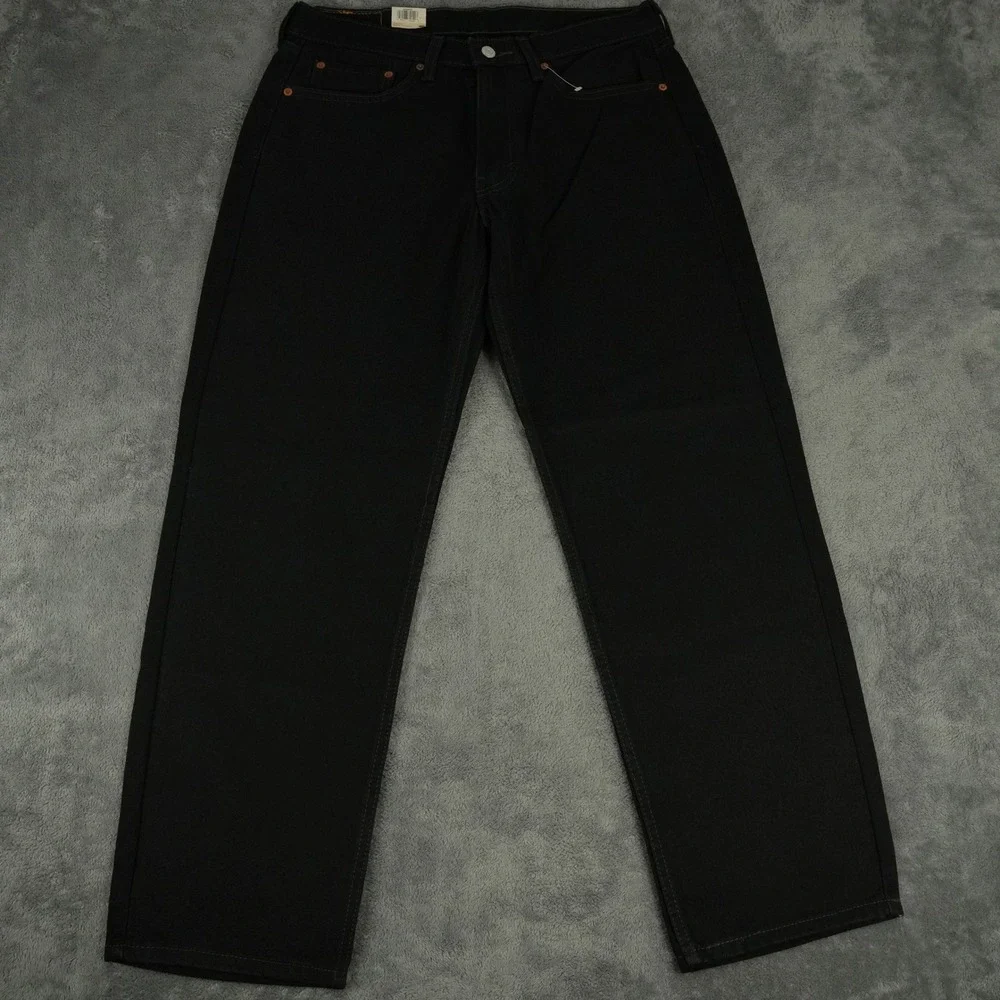 Levi's 550 Relaxed Jeans Mens 33x30 Black Denim Tapered Leg Zip Fly Cotton